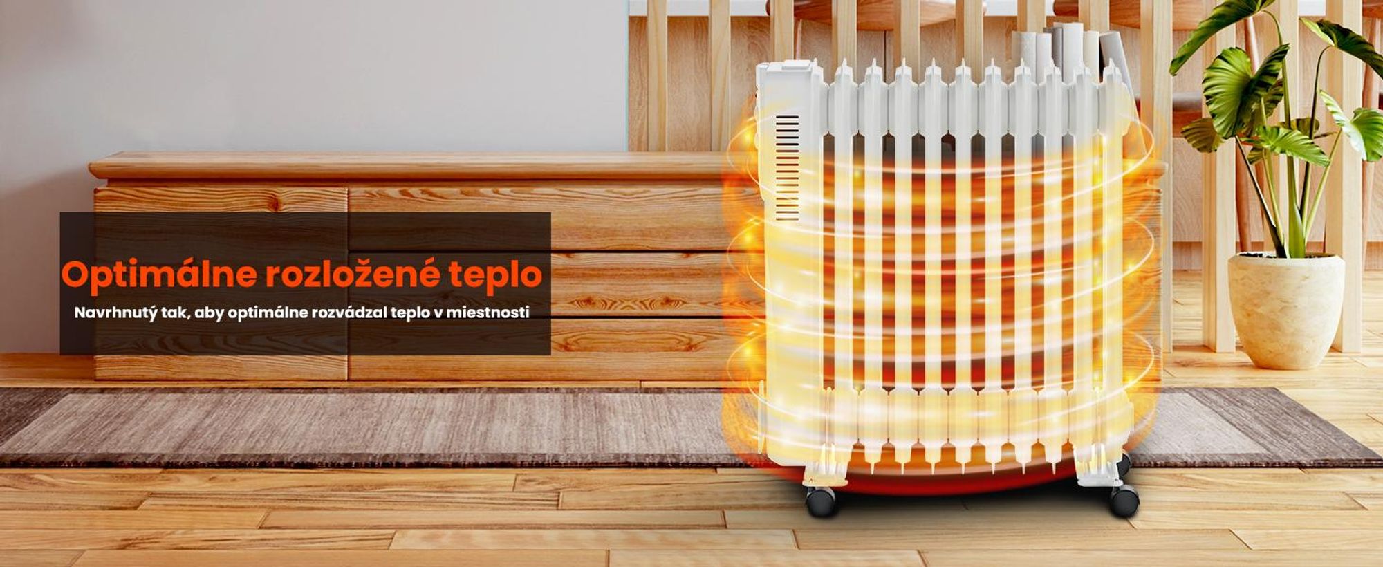 EXTRALINK Olejový radiátor 2500 W NY-25W1 elektrické kúrenie 11 rebier mobilný elektrický radiátor s termostatom