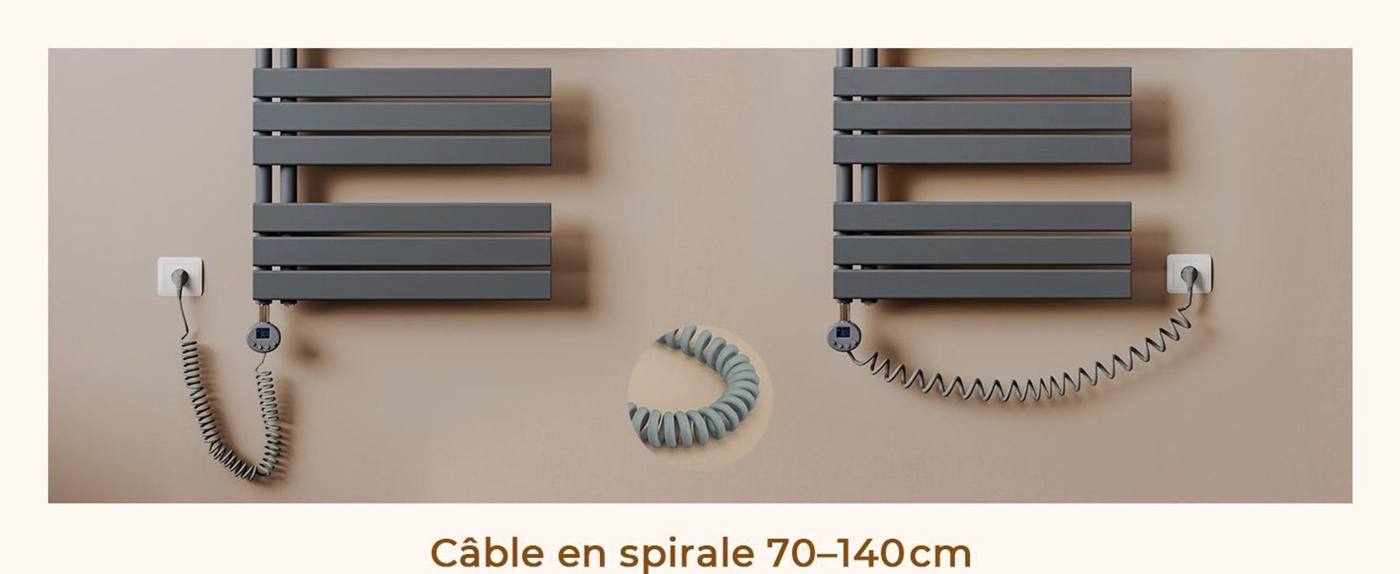 S'AFIELINA – Sèche-serviette électrique 1599×400 mm avec thermostat WiFi,minuterie programmable et écran LCD,800 W,Anthracite,idéal pour salle de bain
