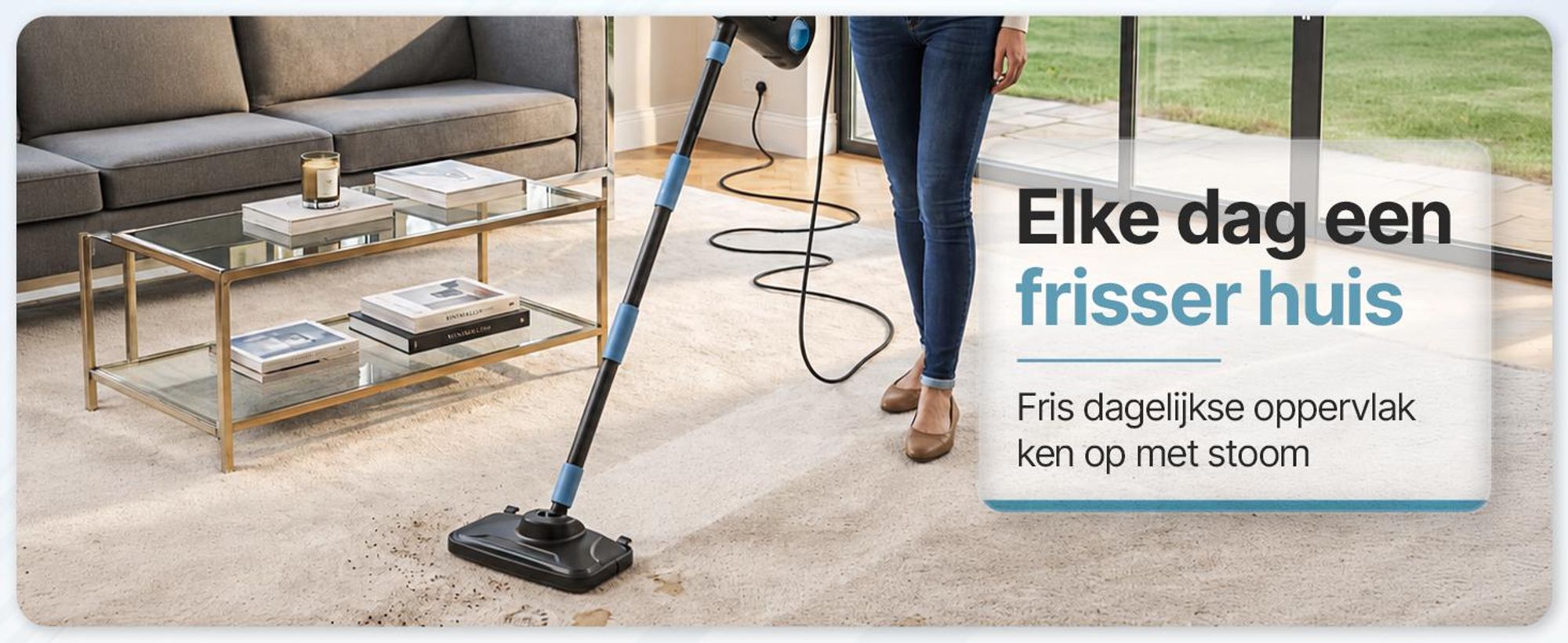 Olvy 14-in-1 stoomreiniger met dweilfunctie en touchscreen – 125 °C stoom – Handheld stoomreiniger voor tapijten, banken en harde vloeren – 5 meter kabel