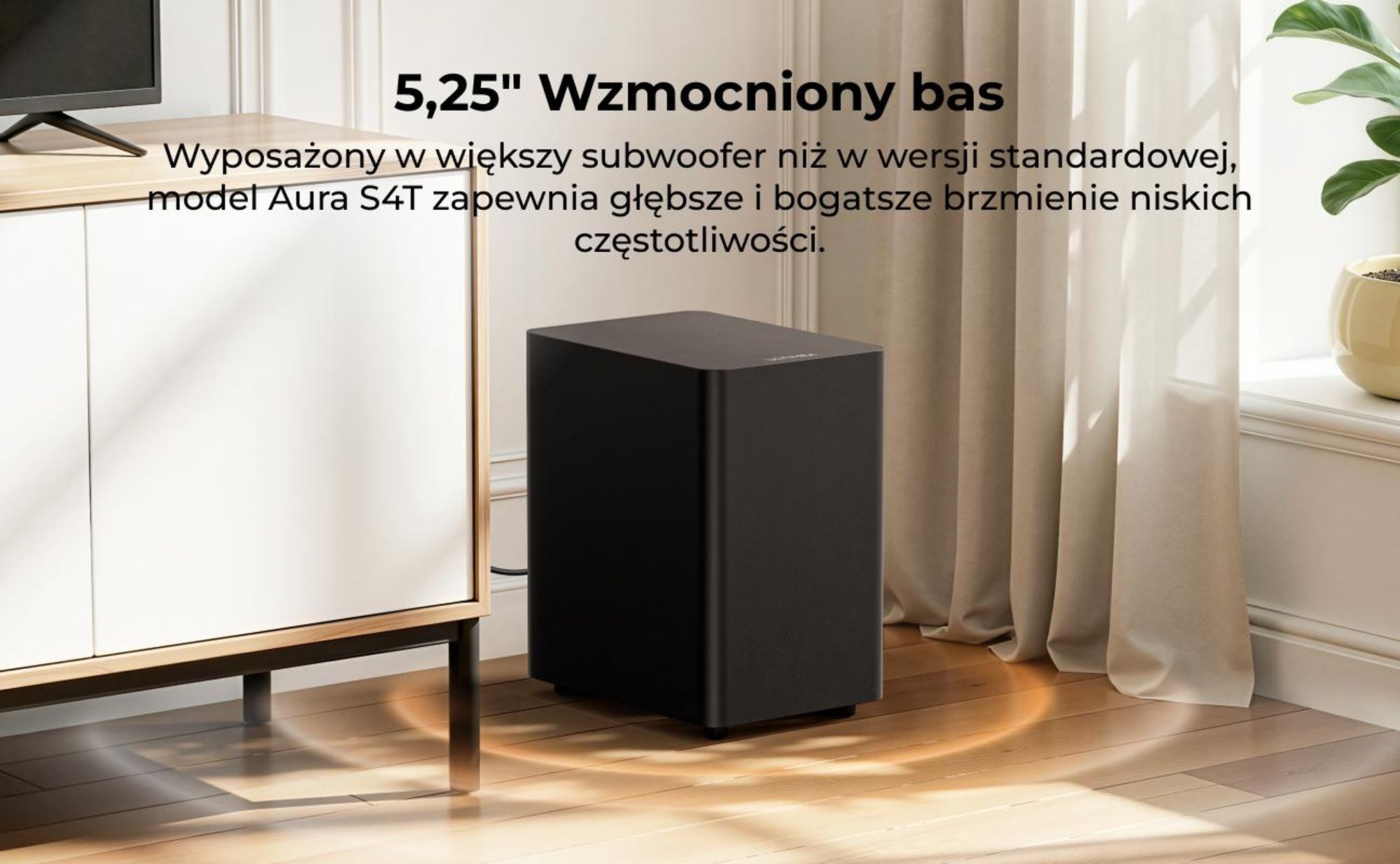 Soundbar ULTIMEA 7.1ch z subwooferem do telewizora, system dźwięku przestrzennego do kina domowego, 4 głośniki surround, HDMI ARC, sterowanie przez aplikację, Aura S4T
