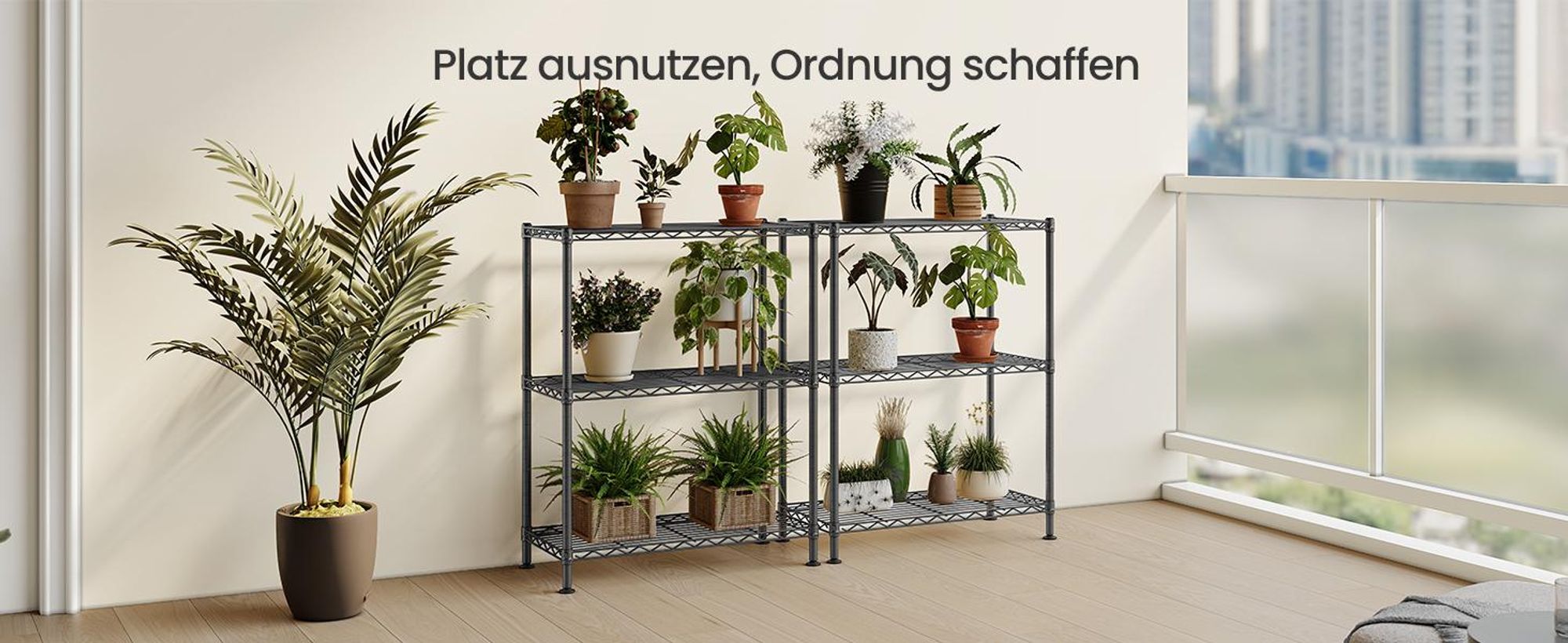 SONGMICS Standregal Metall, verstellbare Ablagen, Aufbewahrungsregal 3 Ebenen für Garage, 30 x 60 x 77 cm, schwarz