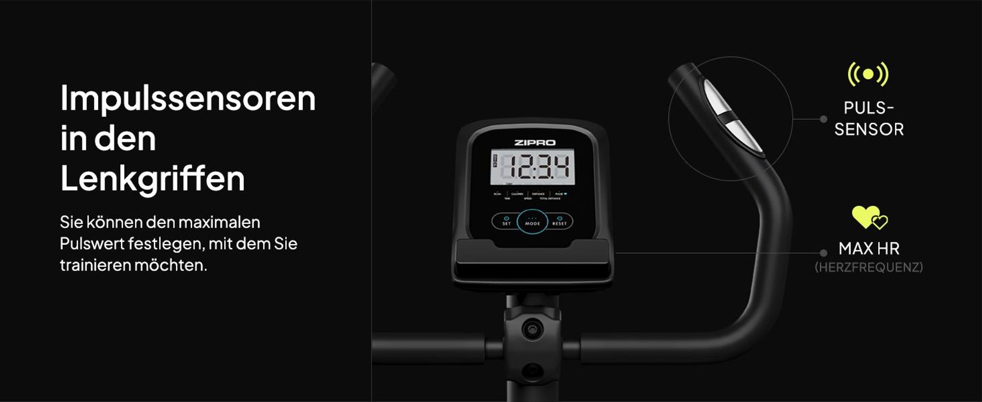 Zipro One S Heimtrainer Fahrrad für Zuhause Magnet Fahhrad bis 110 kg Magnete Exercise Bike Fitnessbike Fitness Fahrrad Hometrainer Cardio Fahrrad Computer Fitness Geräte Zuhause