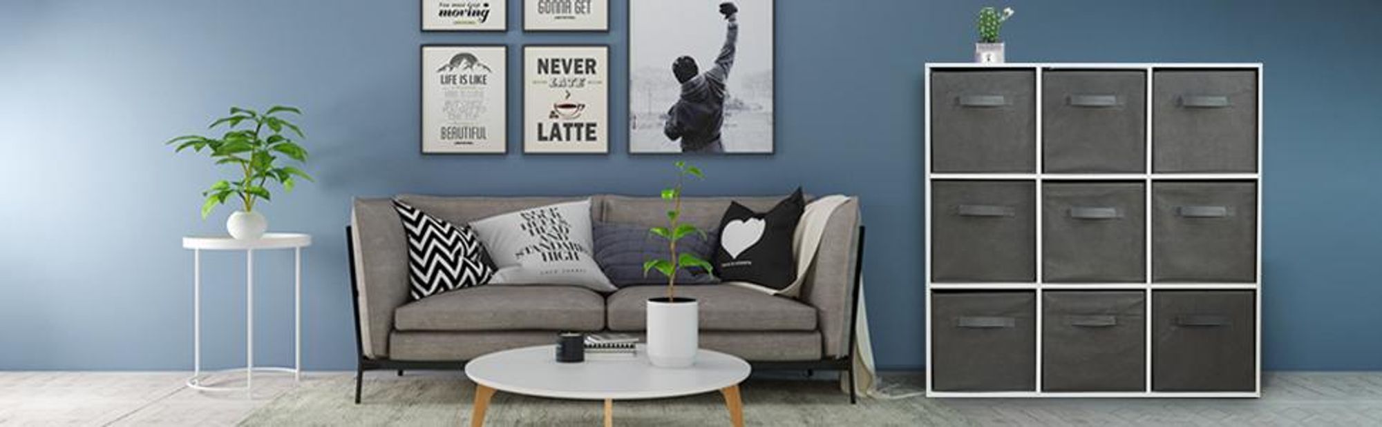 Mondeer 9er-Würfelregal Flexibel mit Stoffboxen, Stabil, Vielseitig für Wohnzimmer & Büro 90x30x90 cm Weiß