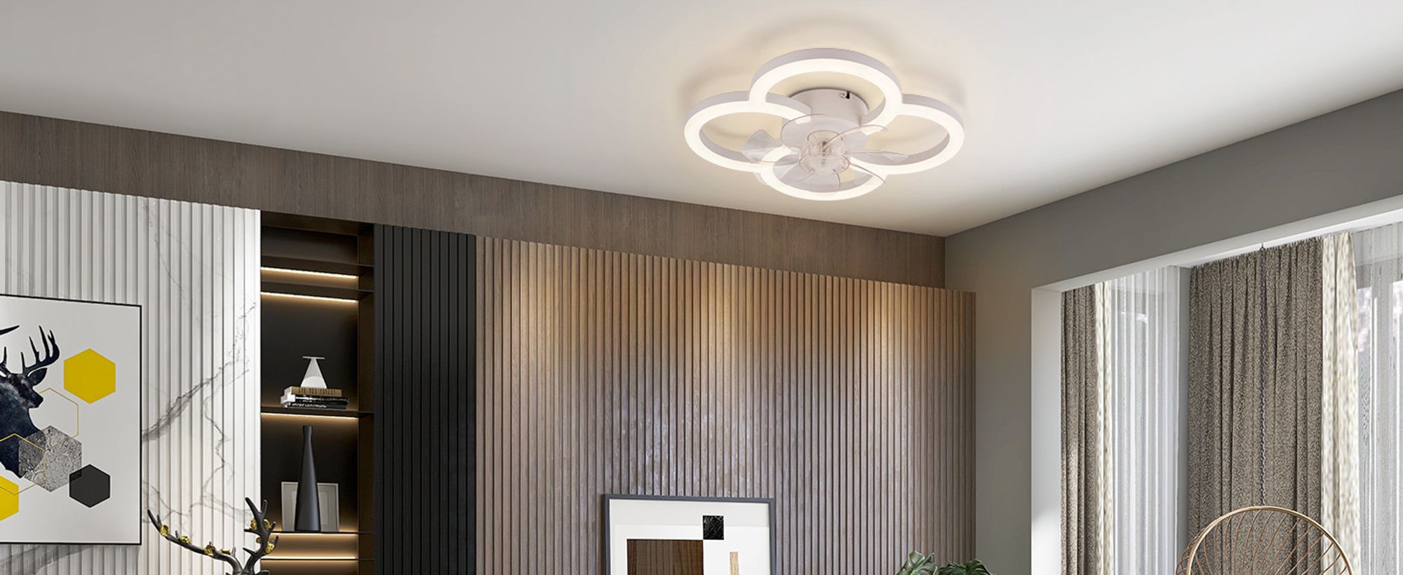 ZMH LED Deckenventilator Mit Beleuchtung Deckenleuchte Ventilator Leise mit Fernbedienung Dimmbar Wohnzimmer Deckenleuchte 6-Gang Timer Weiß Ventilator Lampe für Jugendzimmer Büro Kinderzimmer