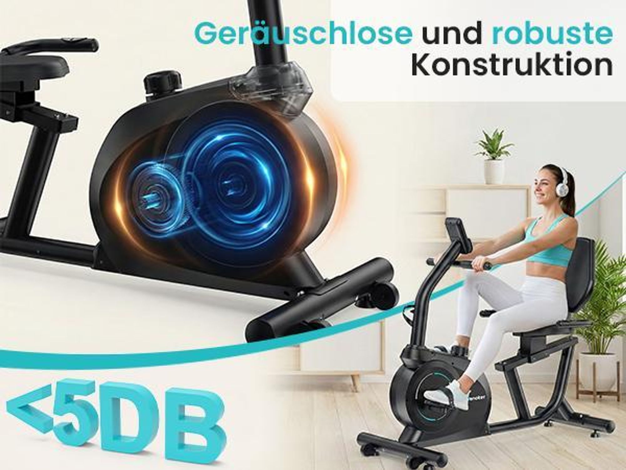 Wenoker Liege-Heimtrainer – 16 Magnet-Widerstandsstufen, Pulsmessung, LCD, verstellbare Rückenlehne, leiser Betrieb der ideale Heimtrainer für Zuhause
