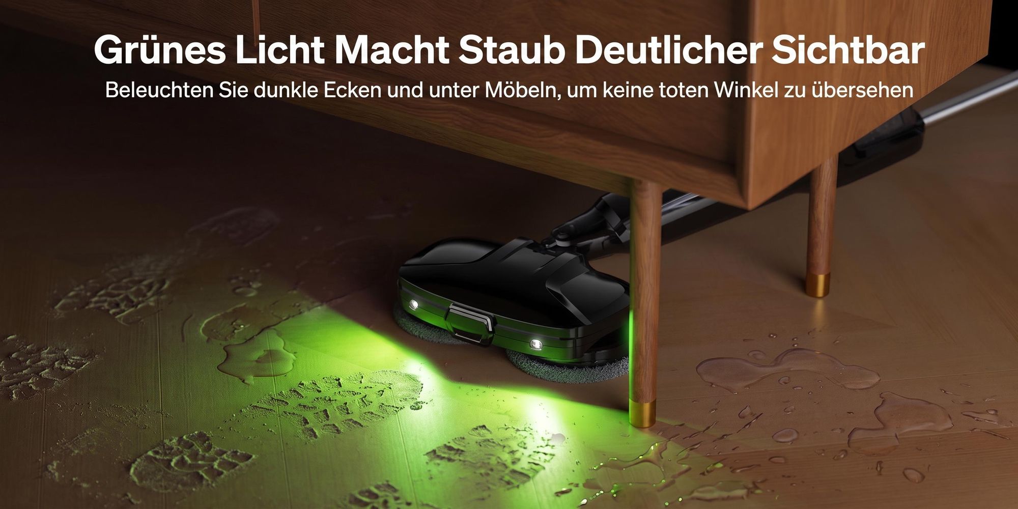 6in1 Dampfreiniger 1580W Dampfmopp & Dampfwischer mit 110°C Hochtemperatur-Dampf, 15 Sek. Aufheizzeit, Handdampfreiniger mit rotierenden Reinigungspad