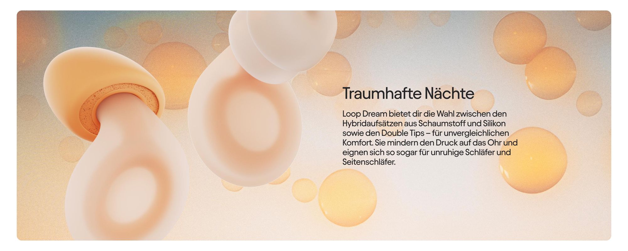 Loop Dream Ohrstöpsel aus Silikon & Memory-Schaum für erholsamen Schlaf, 27 dB SNR
