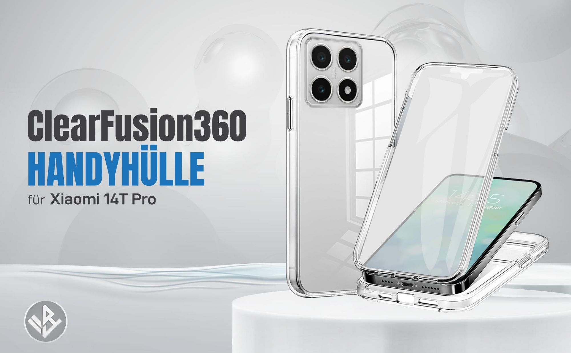 Transparente 360 Grad Hülle für Xiaomi 14T Pro mit Kameraschutz