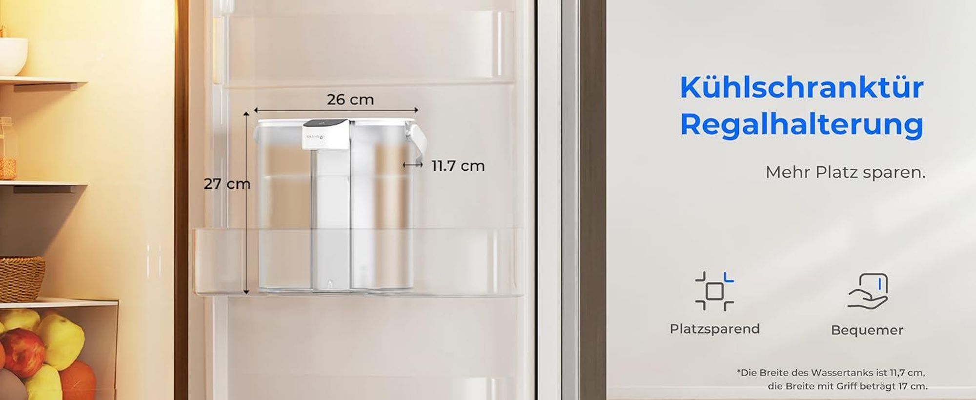 Waterdrop Eletric Wasserfilter Krug für Kühlschrank mit 4 Filter, Countertop Wasserfilter System, 757 Liter, Weiß, WD-ED02W