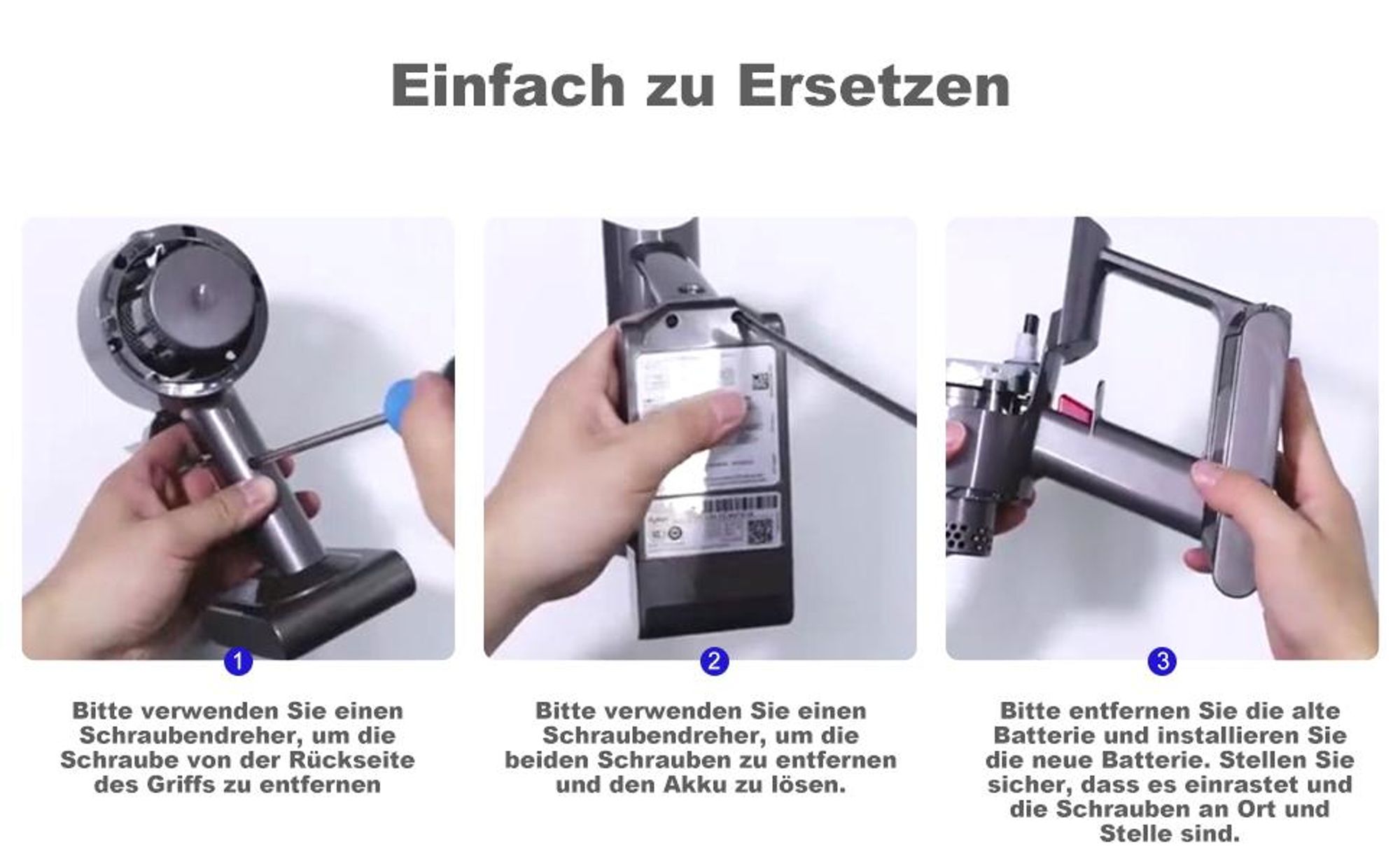 V10 Akku, V10-Ersatzakku, Ersatzakku für Dyson V10, 6000mAh Batterie für Dyson V10 Absolute Animal Fluffy Motörhead Schnurfreier Vakuum-Handstaubsauge