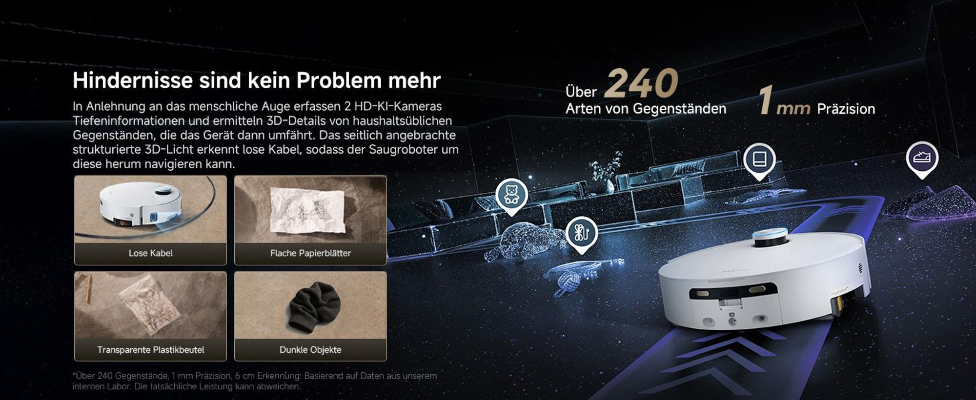 Dreame Aqua10 Ultra Track Complete Roboter Staubsauger,25KPa,100°C Wasserwäsche,Ausziehbarem Mopp,0 Tangle,KI-Navigation,All-in-One Dock,KI-Navigation