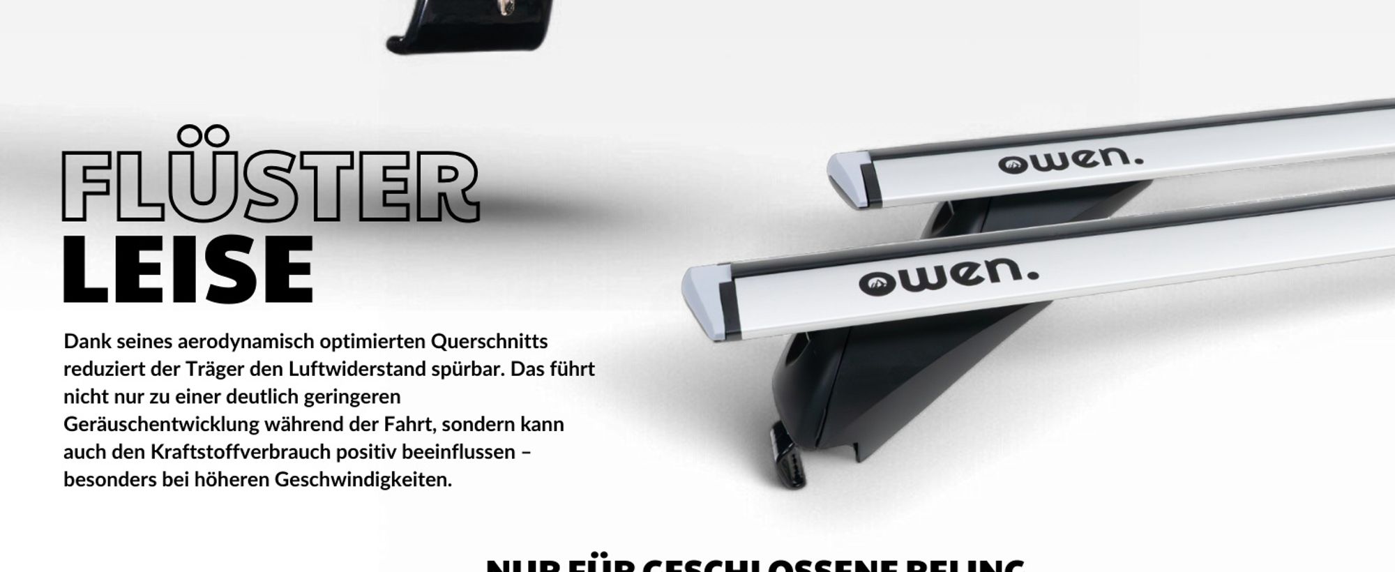 Owen Dachträger 3.0 Pro Silber 120cm - Universal Dachträger für geschlossene & bündige Reling | 90 kg Tragkraft | 2 min Montage | & GS