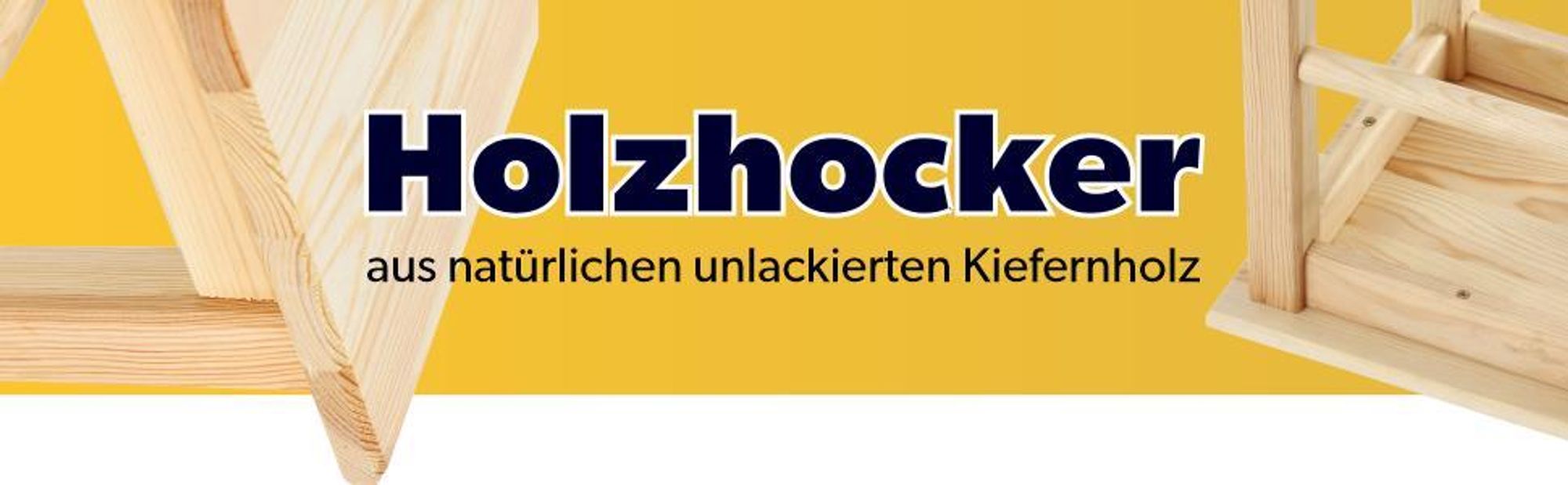 KADAX Holzhocker "Falun", aus natürlichen unlackierten Kiefernholz, Sitzhocker, Tritthocker, Quadratisch