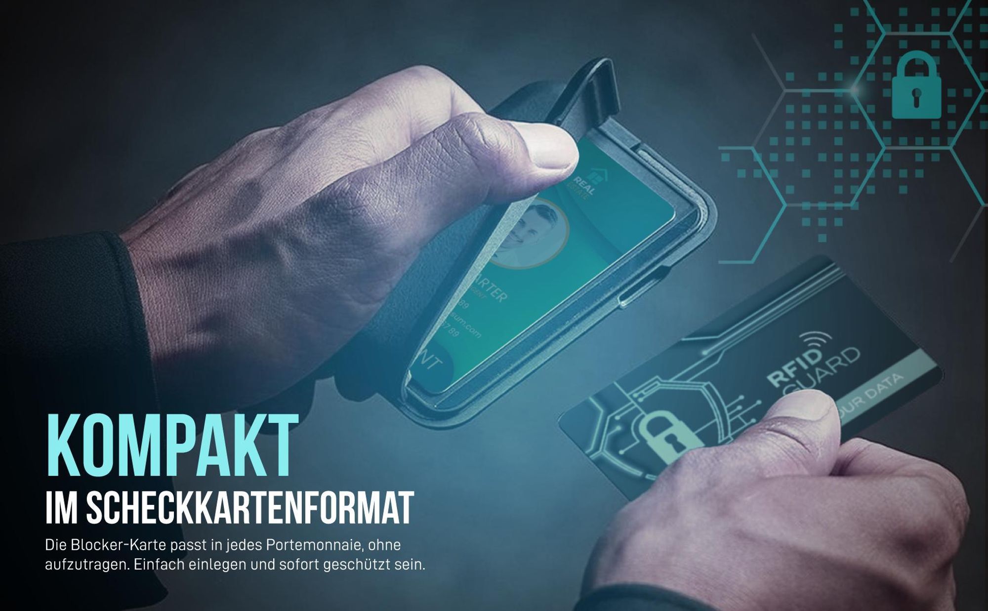 Sichert Kreditkarten, Ausweise und alle Karten mit Funktechnologie