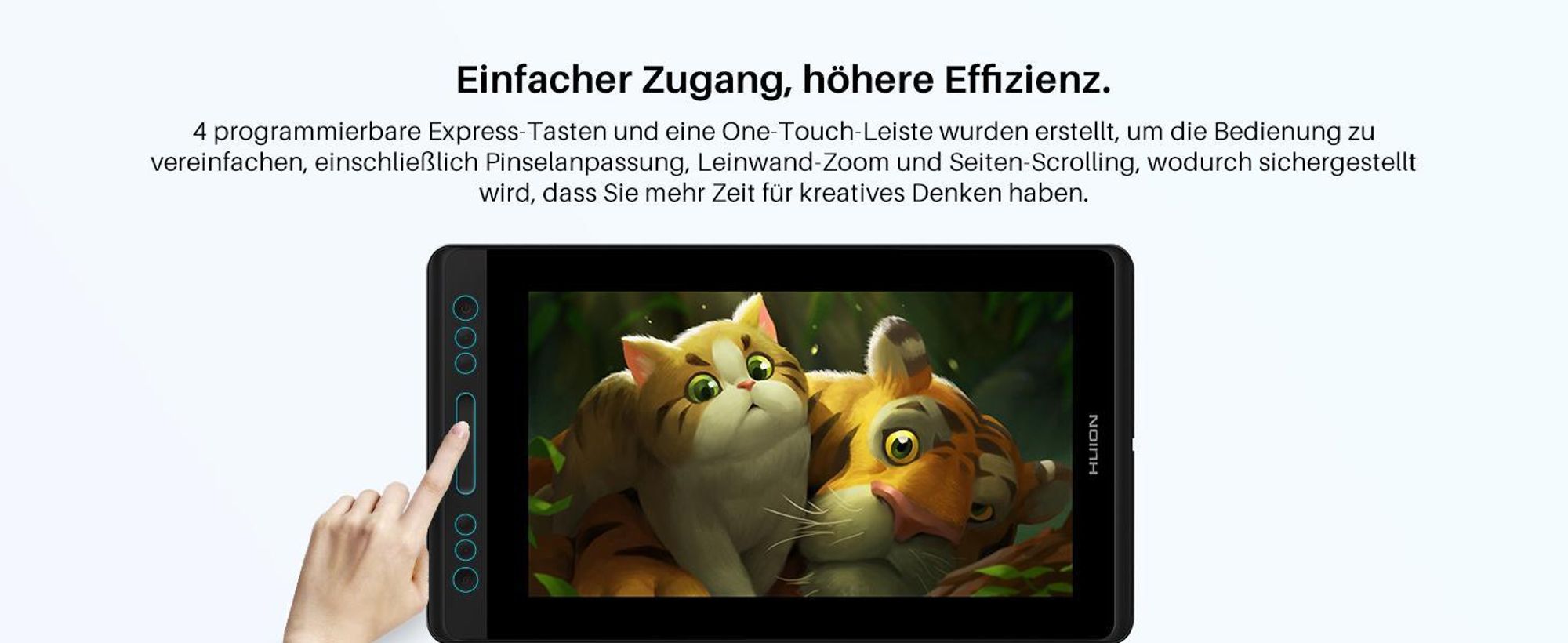 HUION Kamvas Pro 13 Grafiktablett mit HD-Display 33,8 cm (13,3 Zoll), Zeichenmonitor, ideal für Malerei, Fotobearbeitung und Heimarbeit, kompatibel mi