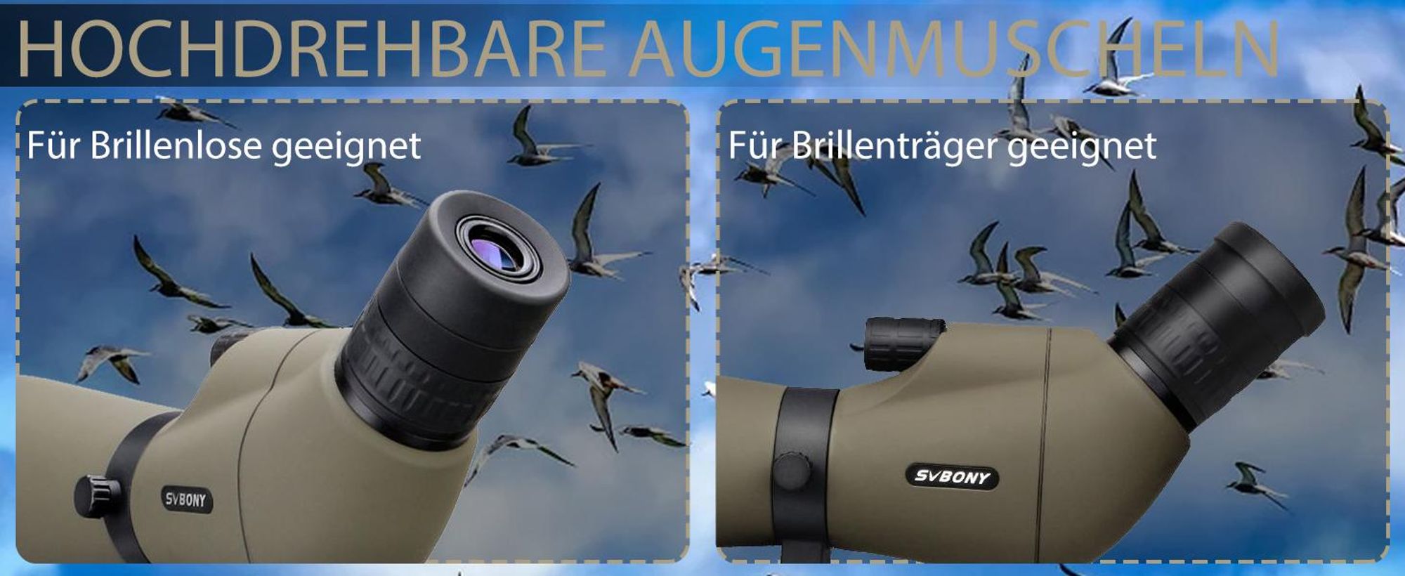 Svbony SV401 Spektiv, 20-60x80 Spektiv mit Stativ, Wasserdichtes FMC Optik 45-Grad Abgewinkelt Spektive für Sportschützen Vogelbeobachtung Zuhause oder Outdoor