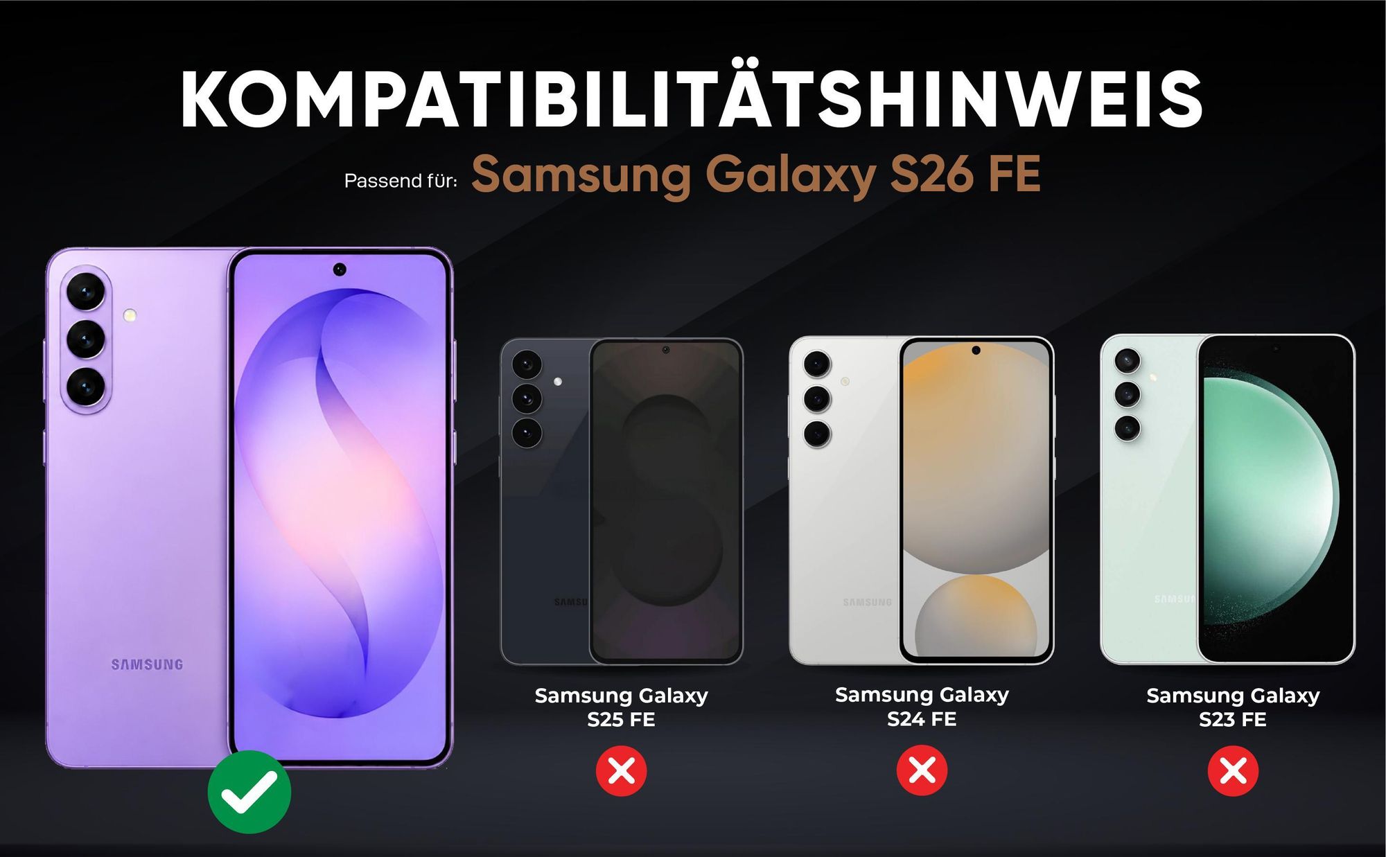 Kompatibilitätshinweise Hülle für Samsung Galaxy S26 FE