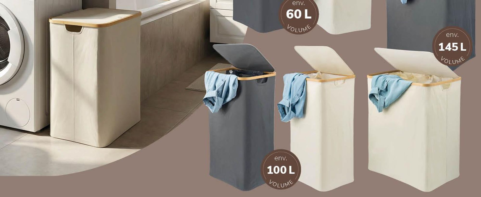 Panier à linge dans la salle de bains