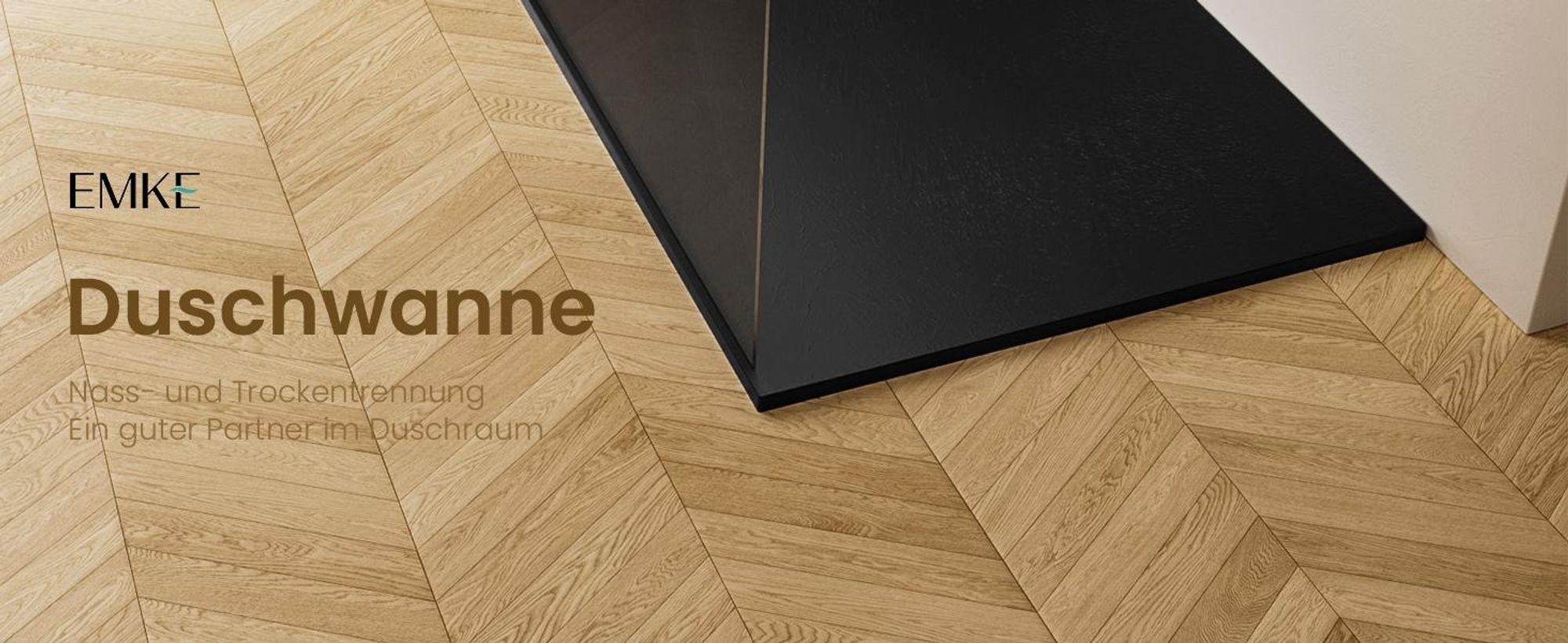 EMKE Duschwanne Flach Rechteckig 140x90cm Duschtasse mit Rutschfeste Struktur in Schwarz Steinoptik