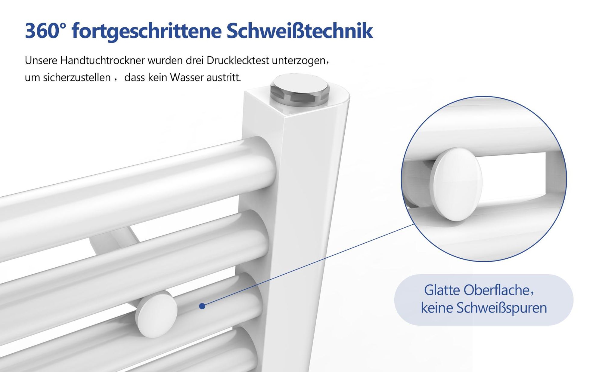 Heilmetz Badheizkörper 1000x500mm Mittelanschluss 427 Watt Weiß, Handtuchtrockner Handtuchwärmer Design Heizkörper für Bad Heizung Radiator Ohne heizstab