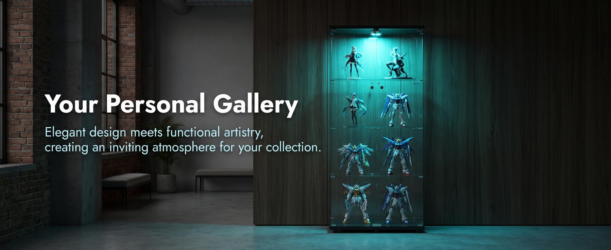 INONEFT Glasvitrine Standvitrine mit LED und Schloss – Glas-Holzvitrine, 4-stufige Vitrinenschrank für Sammlerstücke, 36,49 x 80,49 x 163,9 cm,Schwarz