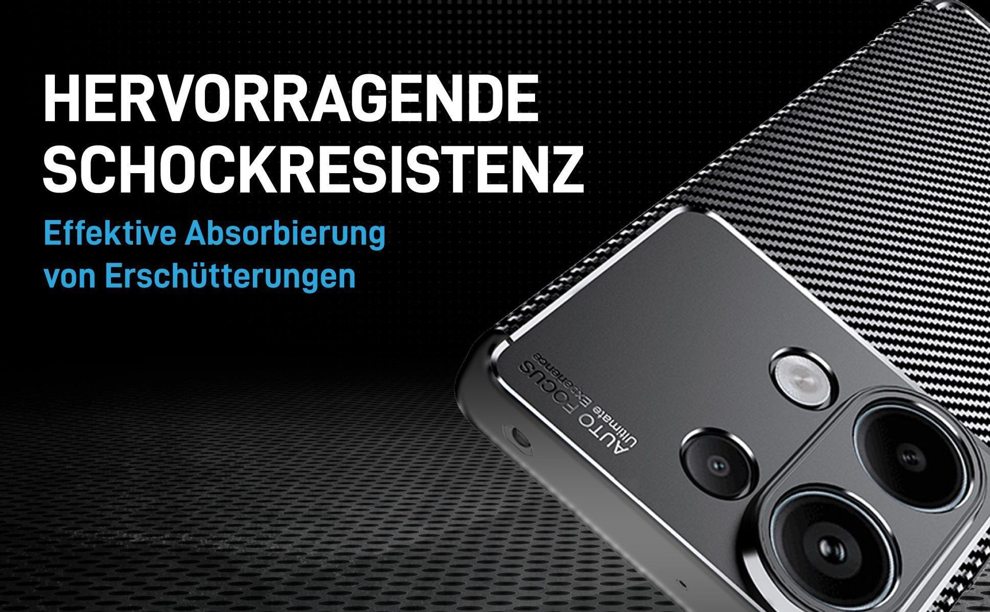 Schwarze Hülle für Xiaomi Redmi Note 13 Pro mit Aufprallschutz