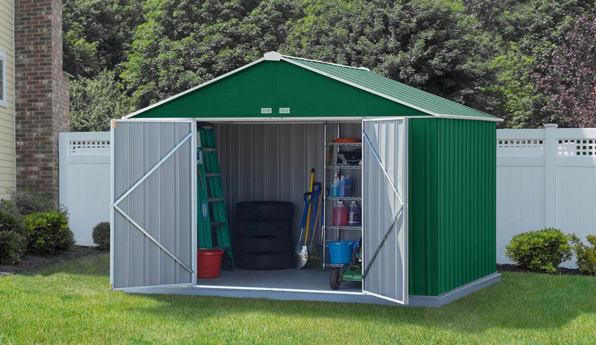 Mondeer 14xTrapezblech 110x46 cm=7 ㎡ Dachblech für Gerätehaus Carport Verzinkt Profilblech Dachblech Wellblech Dachplatten Wandblech Grün
