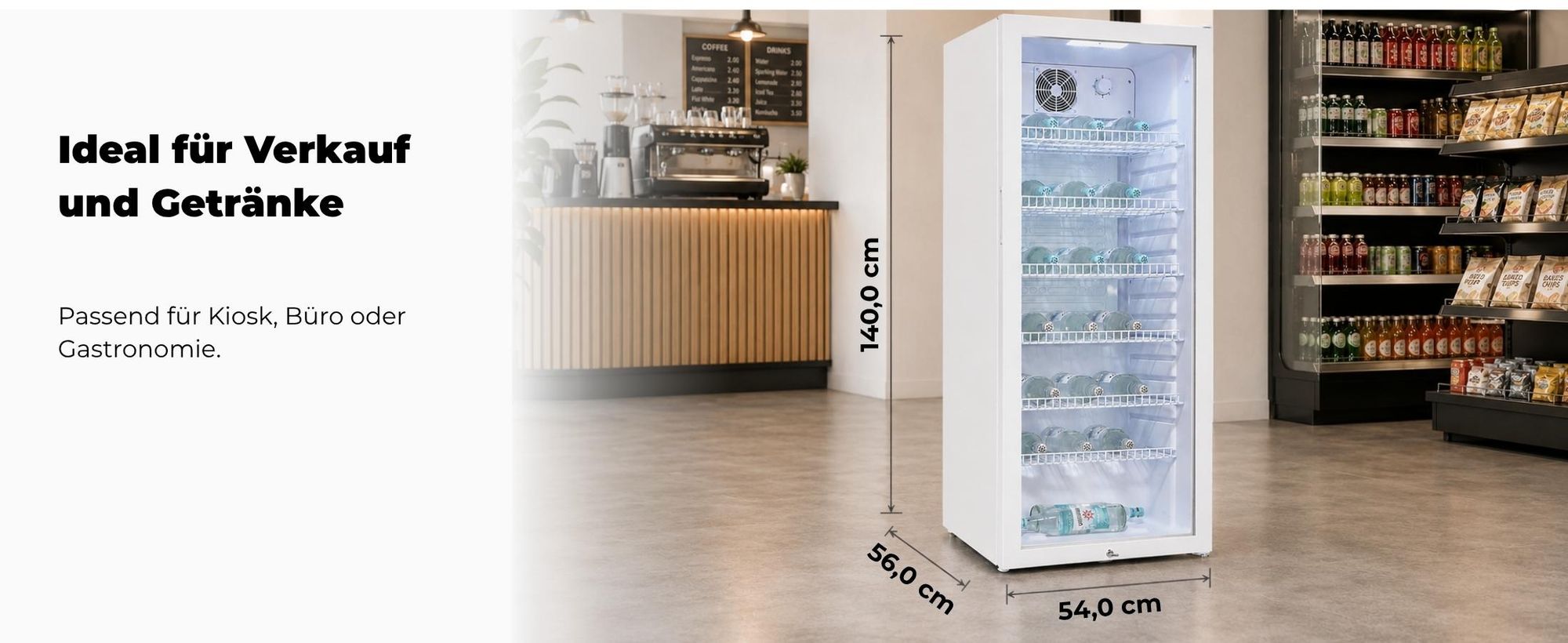 Exquisit Glastürkühlschrank 237 l | für bis zu 71 Flaschen | Energieklasse C | Isolierglastür | Umluftkühlung | LED-Beleuchtung | 6 Gitterablagen | Tü