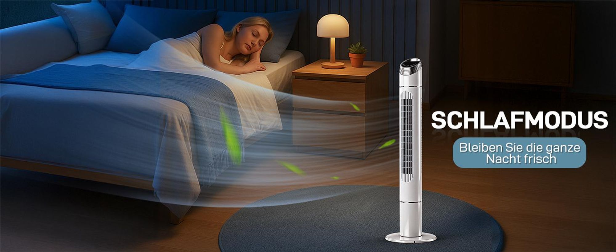 Turmventilator mit elektronischem Display, Fernbedienung, 3 Modi und 12-Stunden-Timer-Funktion 40W