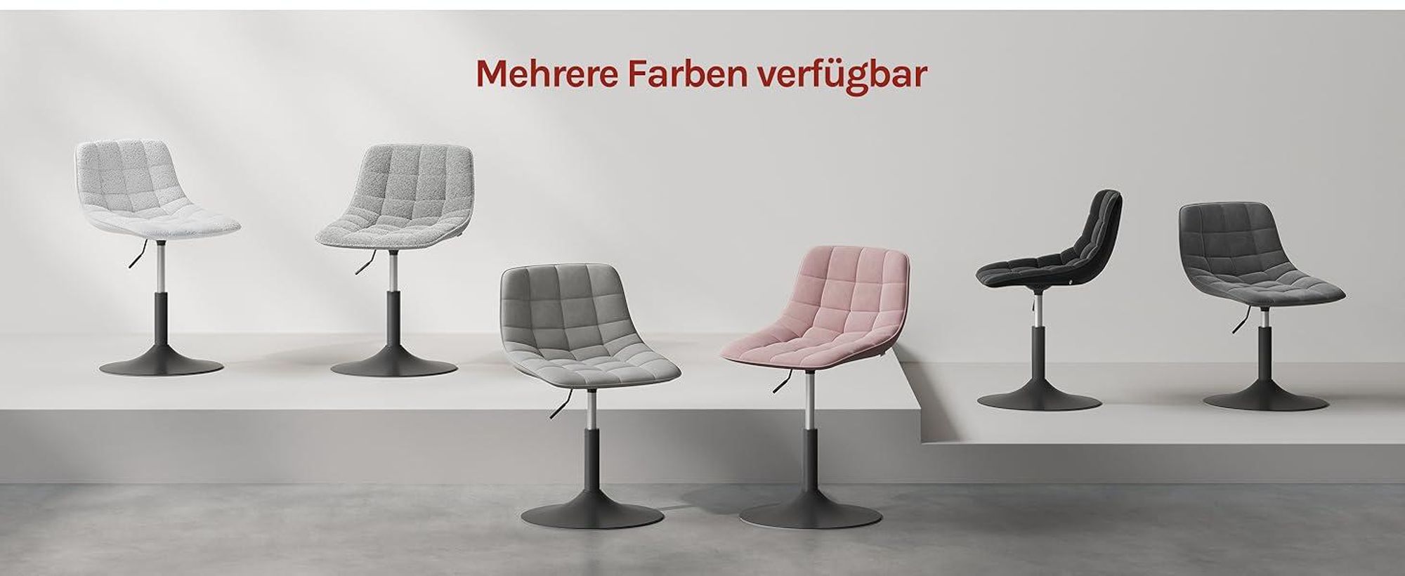 WOLTU Schminkhocker Barhocker mit Rückenlehne, aus bequemer Chenille, Metall, Weiß