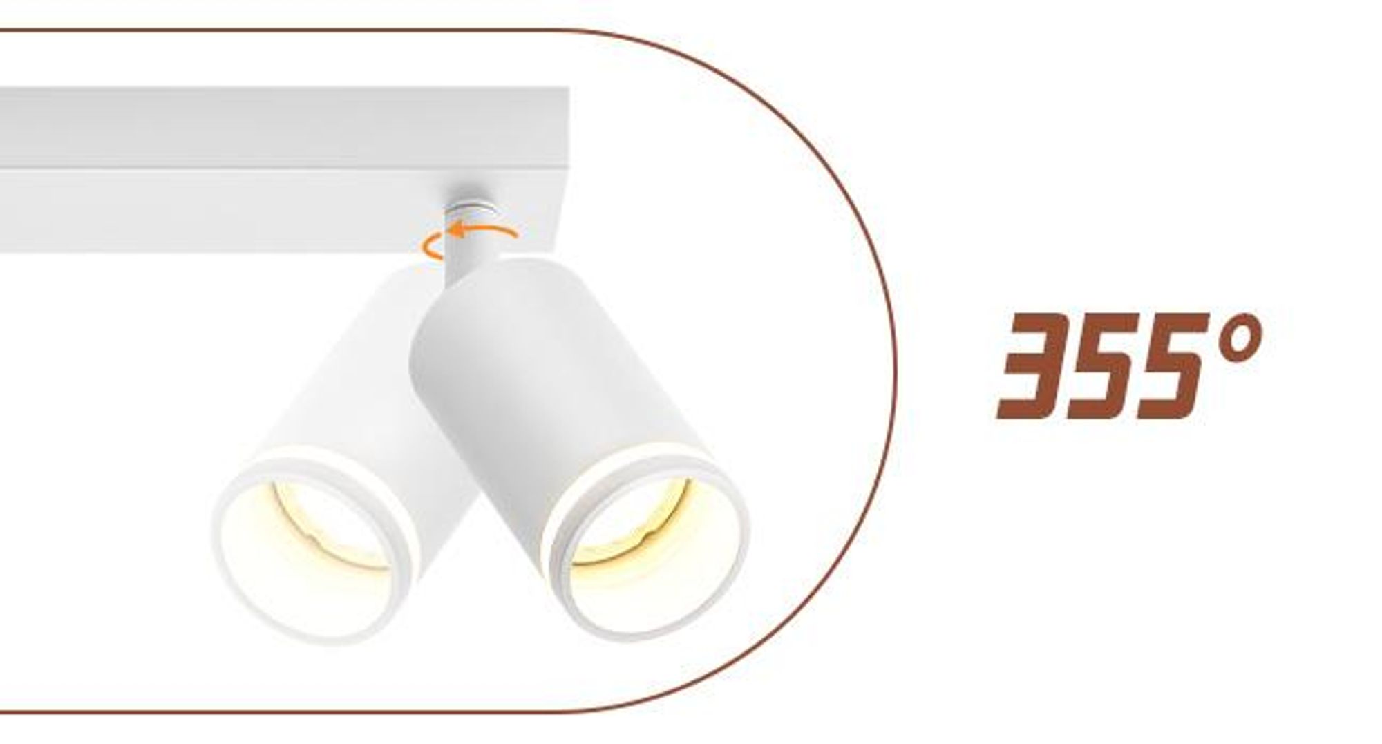 ZMH LED plafondlamp, 5 lichtpunten, wit. Plafondlamp met spots, GU10 fitting, verstelbaar. Metalen plafondspots voor hal, woonkamer, keuken, slaapkamer. Exclusief lampen