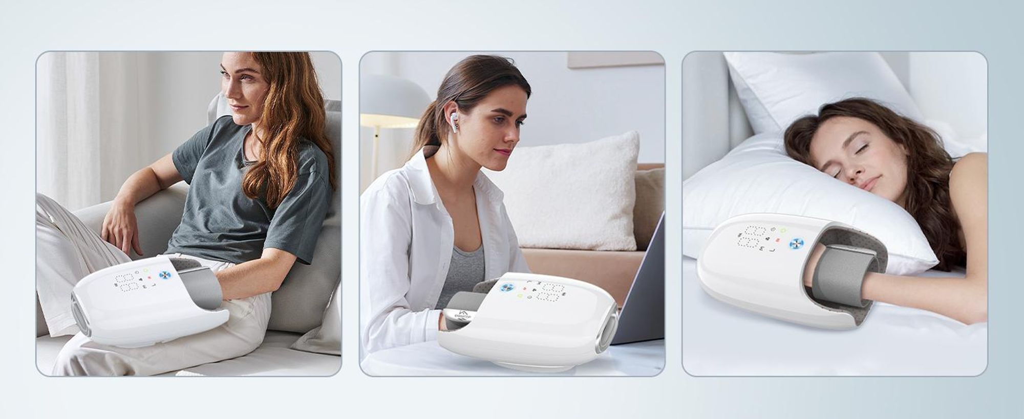 Handmassagegerät mit innovativer Kühlung-6 Modi & 3 Timer, Luft-Wärme-Kombination, Rollmassage und Handgelenk Airbag-Massage für Hand, Finger