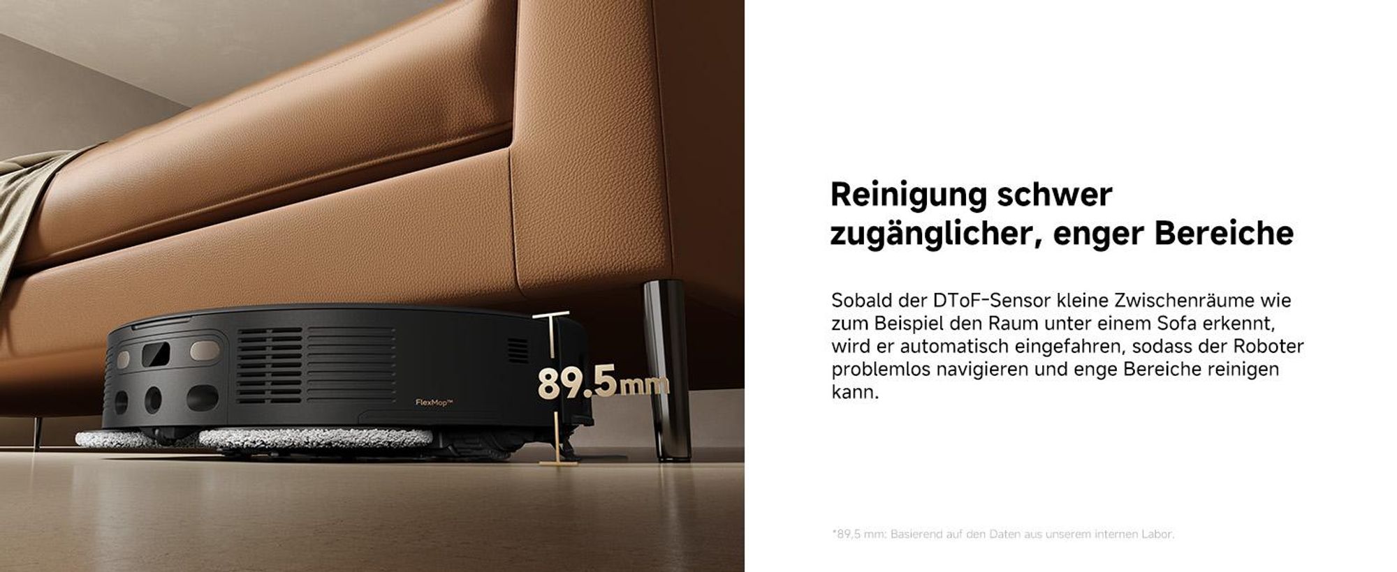 MOVA V50 Ultra Saug- & Wischroboter 24.000 Pa, FlexiRise Navigation, Warmwasser-DuoSolution, Schwarz + Extra 1 L Reinigungsflüssigkeit