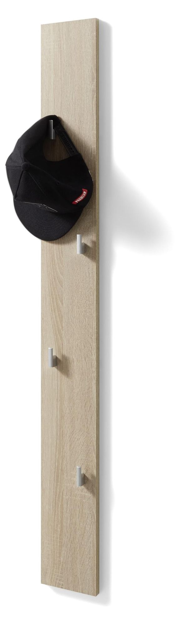 Garderobenleiste Colan in Eiche Sonoma – Garderobenpaneel mit 4 Haken und modularer Nutzung