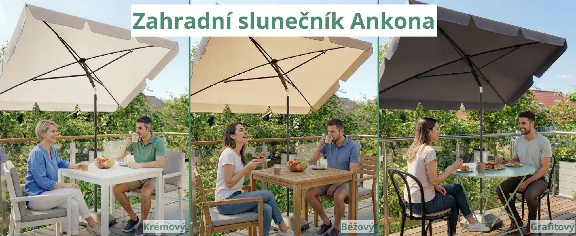 di volio Ankona krémový zahradní slunečník