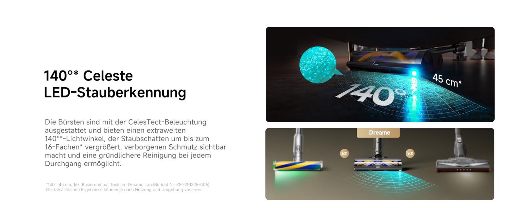 Dreame R20 Pro Akku-Staubsauger,Anti-Tangle Handstaubsauger, 90° biegsam,LED,bis 600W/26.000 Pa,für Teppich & Hartboden,CelesTect-Licht,bis 90 Min