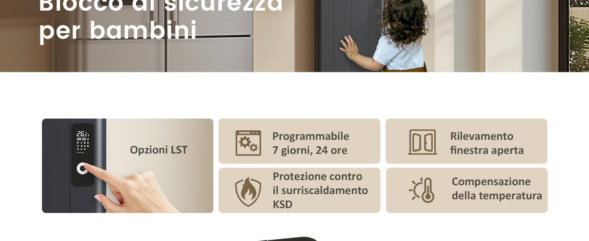 EMKE® Riscaldatore elettrico 1000W Display LCD antracite Convettore elettrico 1600x362x60mm WiFi + Alexa/Google Home, radiatore elettrico a parete per ambienti di 9 m²