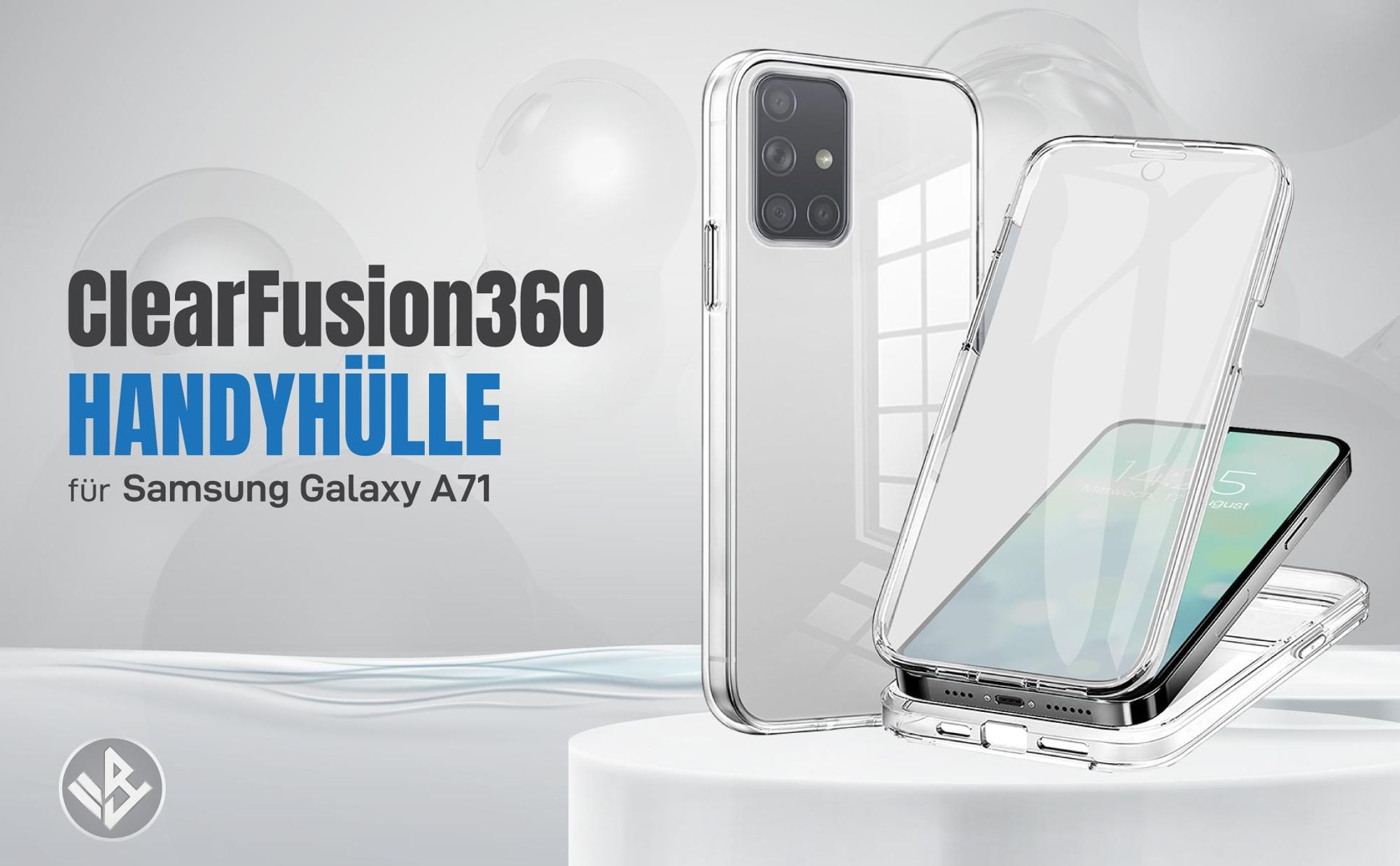Transparente 360 Grad Hülle für Samsung Galaxy A71 mit Kameraschutz