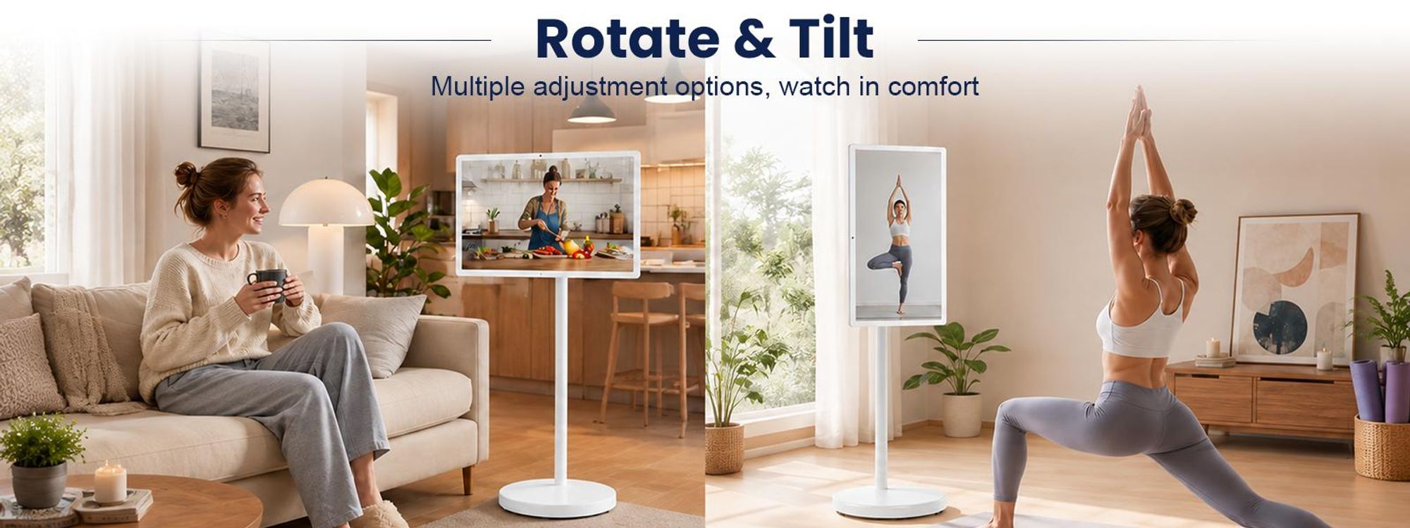 Für einen optimalen Blickwinkel im Sitzen oder Stehen.