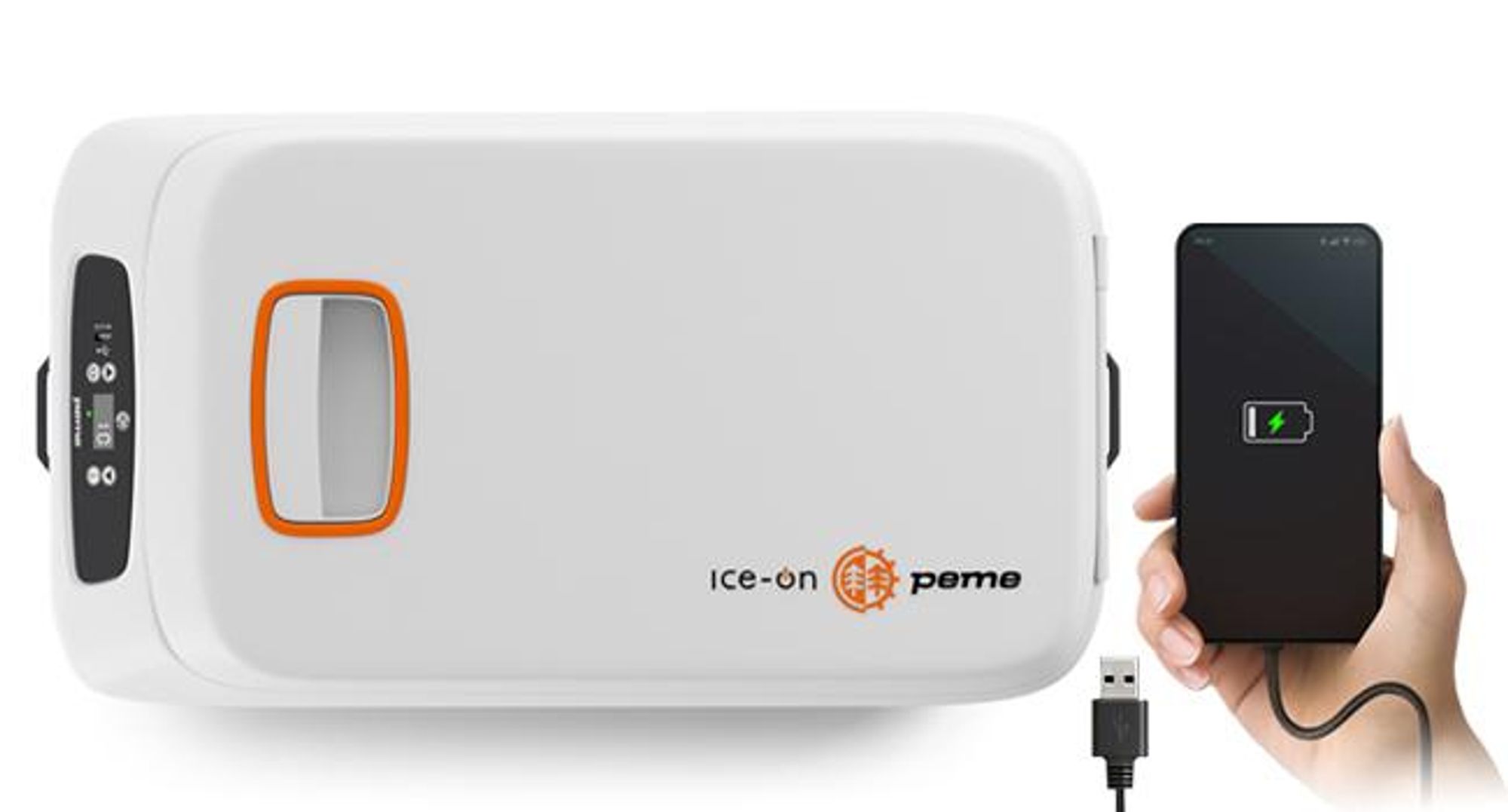 PEME Ice-on 30L Elektrische Kühlbox Auto 12V 230V - Autokühlschrank Camping Kühlbox mit Strom Kühl- & Heizfunktion USB Leise Mobiler Kühlschrank