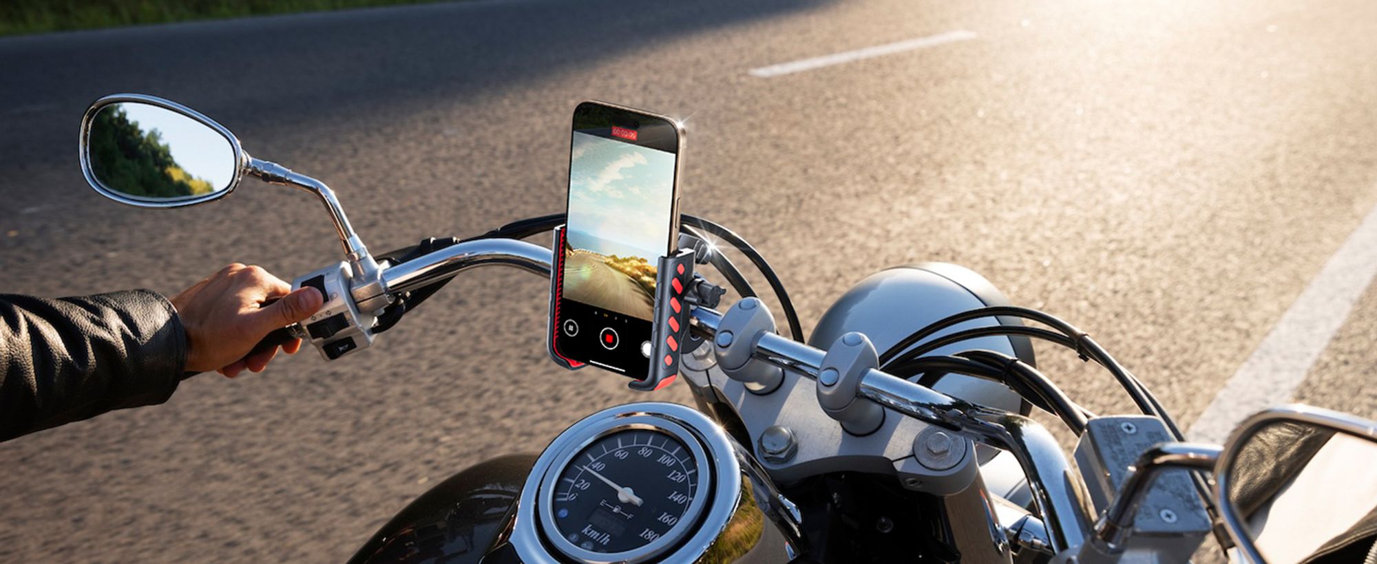 Stabile Handyhalterung Fahrrad – Schockabsorbierend metallklemme Universal Handyhalterung Motorrad 360° Handyhalter Fahrrad für iPhone 16/15/14 ProMax