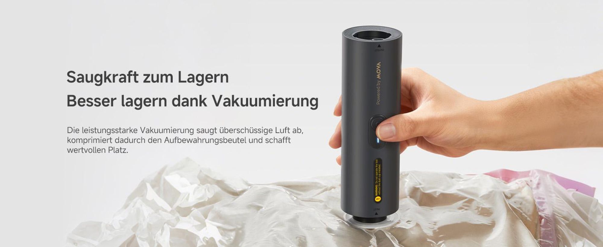 MOVA MDV001 Tragbarer 4-in-1 Handstaubsauger mit Blasfunktion, kabellos, leicht & kompakt, All-in-One für Auto, Haushalt & Büro