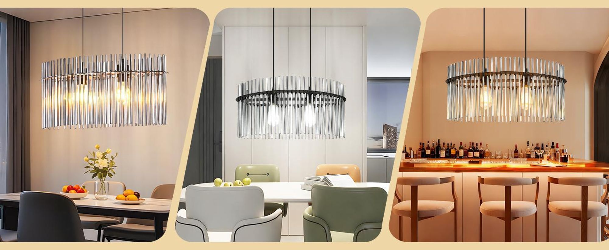 ZMH Pendelleuchte 2 Flammig Hängeleuchte Esstisch E27 Pendellampe Esstischlampe Hängend Glasschirm Ø60cm für Küche Wohnzimmer(ohne Leuchtmittel)