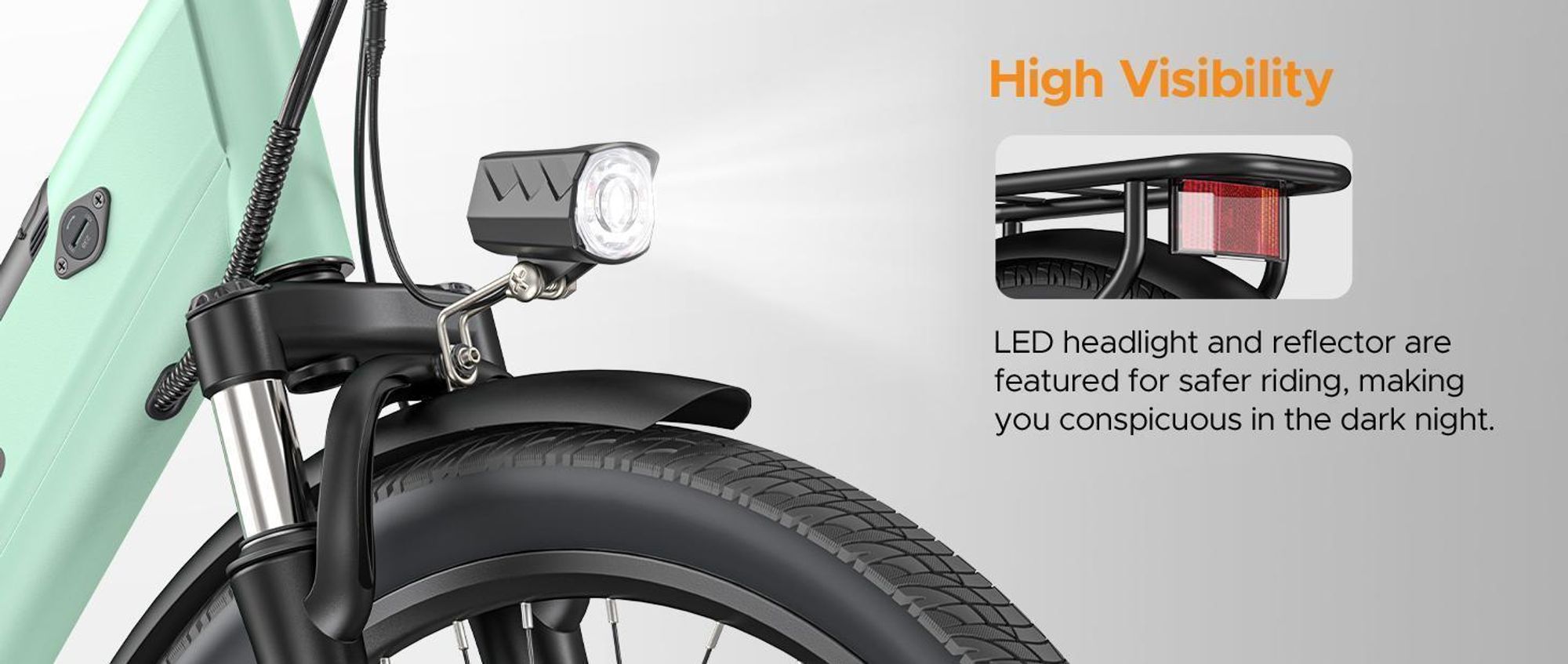 HillMiles E Bike, městské elektrokolo a E-Hollandbike s 36V 13Ah baterií do 80-100km, SHIMANO 7 rychlostí, 250w motor a 25km/h, IP65 Waterproof, MileCity1