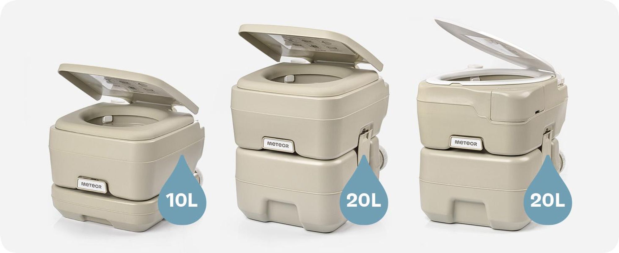 Campingtoilette, Tragbare Toilette, Reisetoilette Meteor 20L mit Spülung