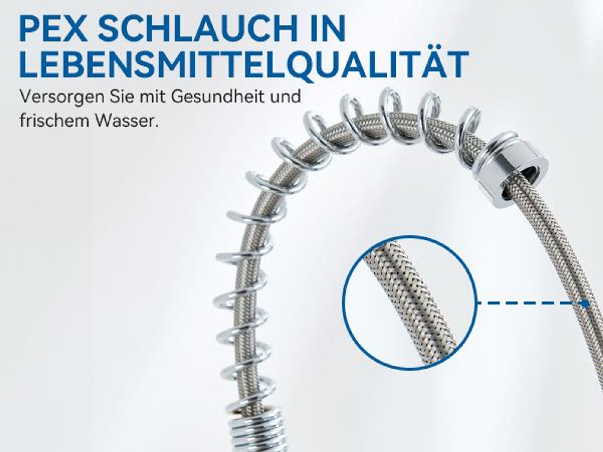 Auralum Schwarz Ausziehbare Küchenarmatur​ aus 304 Edelstahl, 360° Drehbar, Einhandbedienung, Mit Luftinjektor & 400mm Schlauch