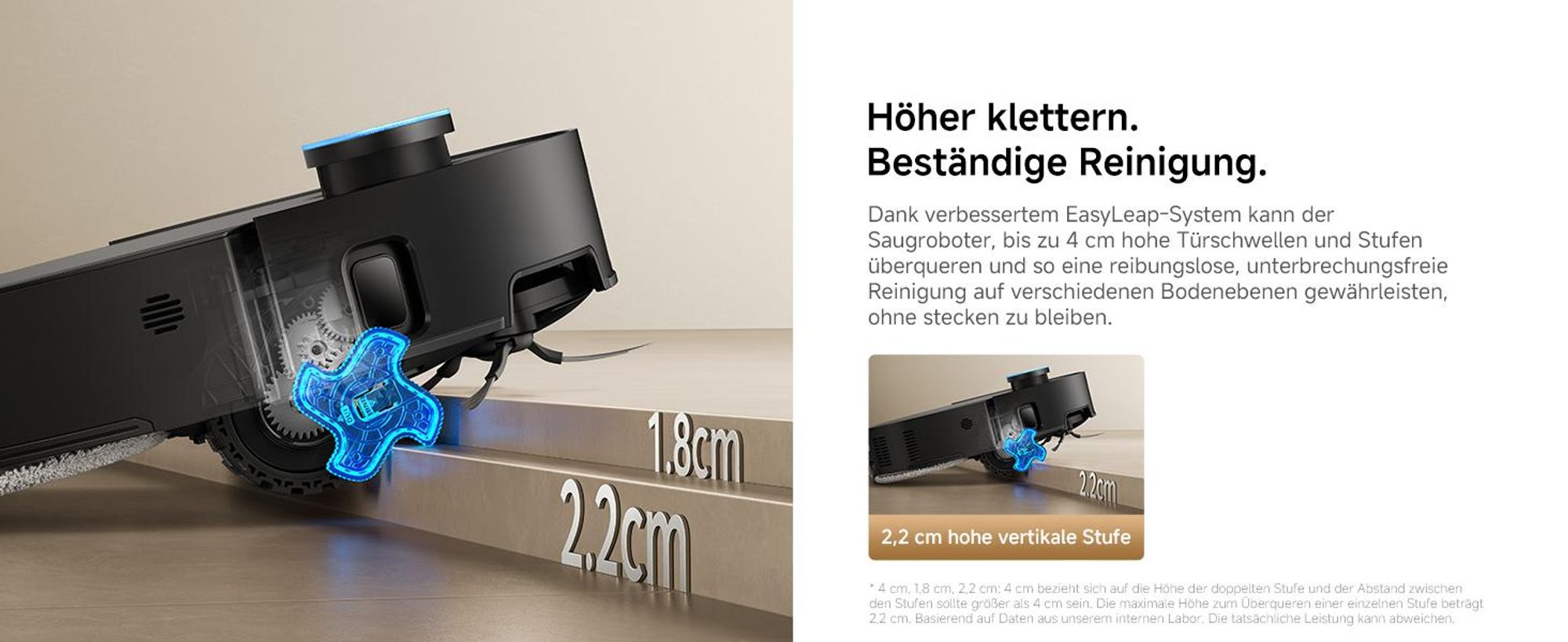 Dreame L60 Ultra Saugroboter mit Wischfunktion,35KPa Saugkraft,KI-3D-ToF-Vision,100°C Selbstreinigung,Doppelflexarme,ausziehbare Seitenbürste,Autolift