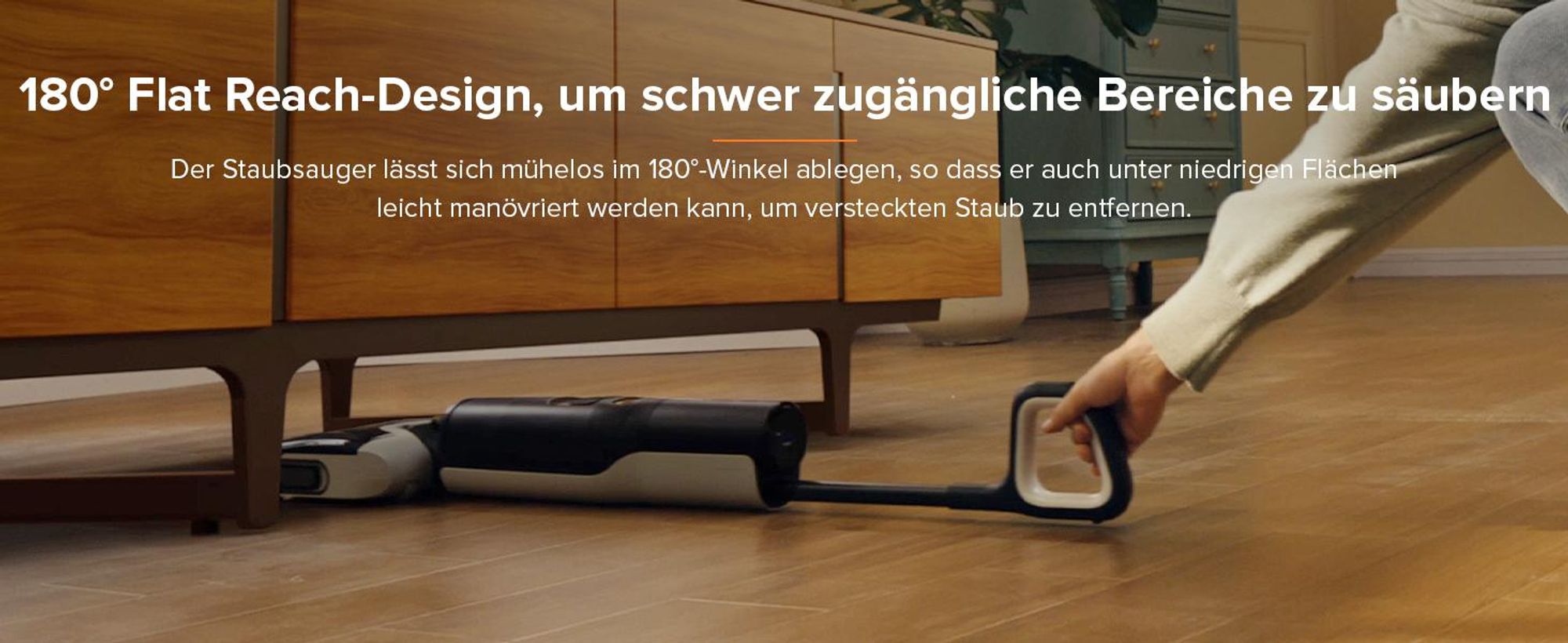 Roborock F25 LT Nass-Trocken-Sauger 20000 Pa, 90°C Hochtemperatur-Selbstreinigung & und schnelle Heißlufttrocknung, 180° flachliegende
