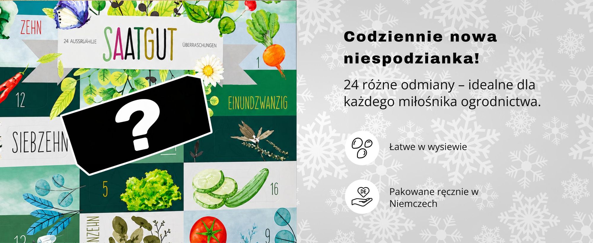 BOXILAND® nasiona kalendarz adwentowy 2026, warzywa zioła owoce kwiaty