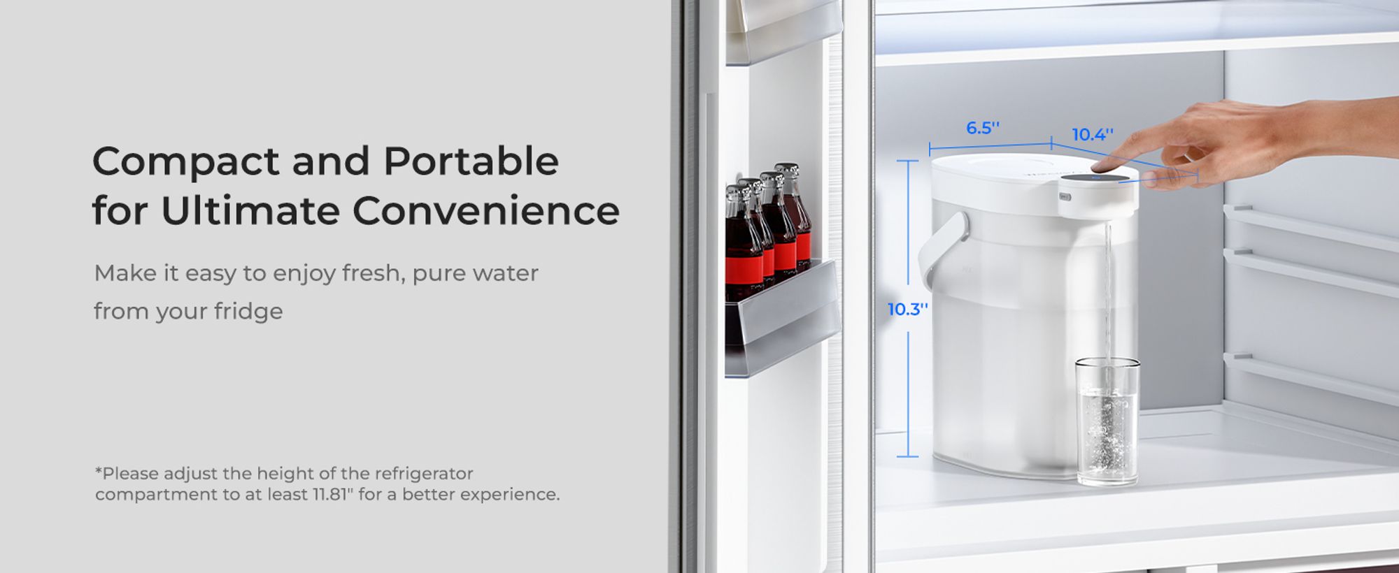 Waterdrop Alkaline Wasserfilterkann, Wiederaufladbar, 3,5 L 6-Stufig Elektrischer Instant-Wasserkrug, Mineralisiertes Alkalisches Wasser, WD-ED11L